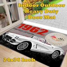 Door Mat Indoor Outdoor Heavy Duty 1962 Corvette Stingray Classic Muscle Car Rug