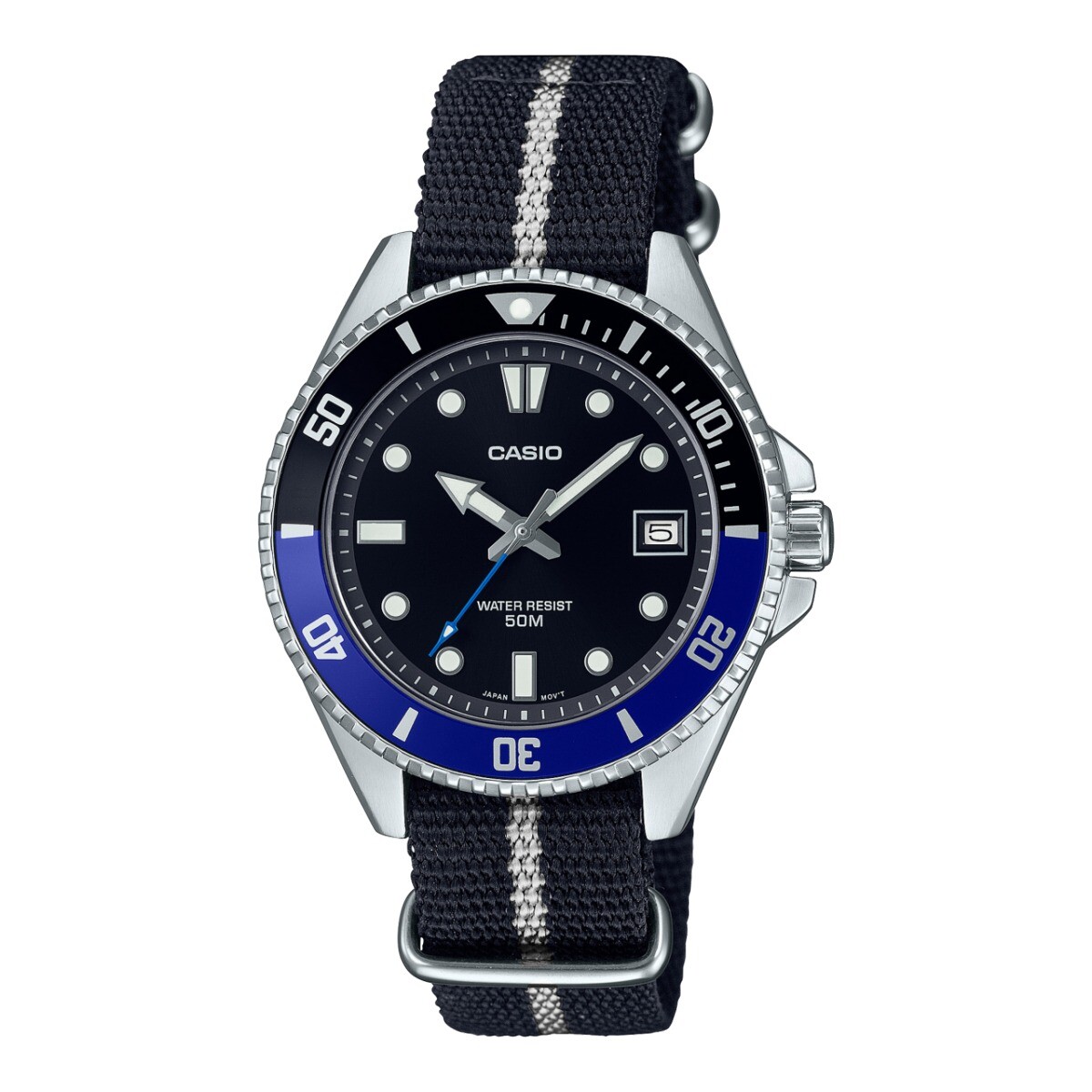 Mens Wristwatch CASIO MDV-10C-1A2VEF Canvas Black Vintage - Image 2