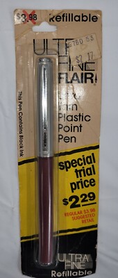 The Gillette Co 1980 Ultra Fine Flair Refillable Plastic Point Pen in Package