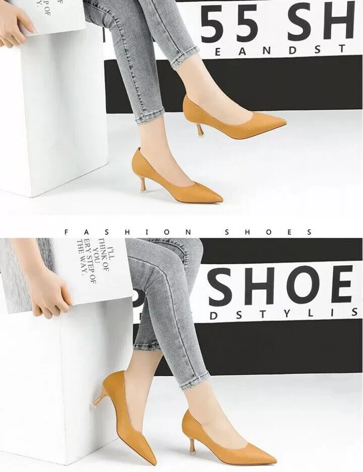 scarpins Chaussures Femme l gant Confortable Beige 3 Talon 6 CM Cuir PU 9209