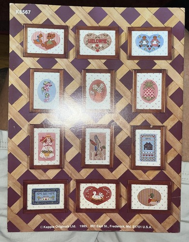 1985 Kappie Old Timers 67 Counted Cross Stitch Pattern Book Flowers Rooster Duck - Picture 2 of 2