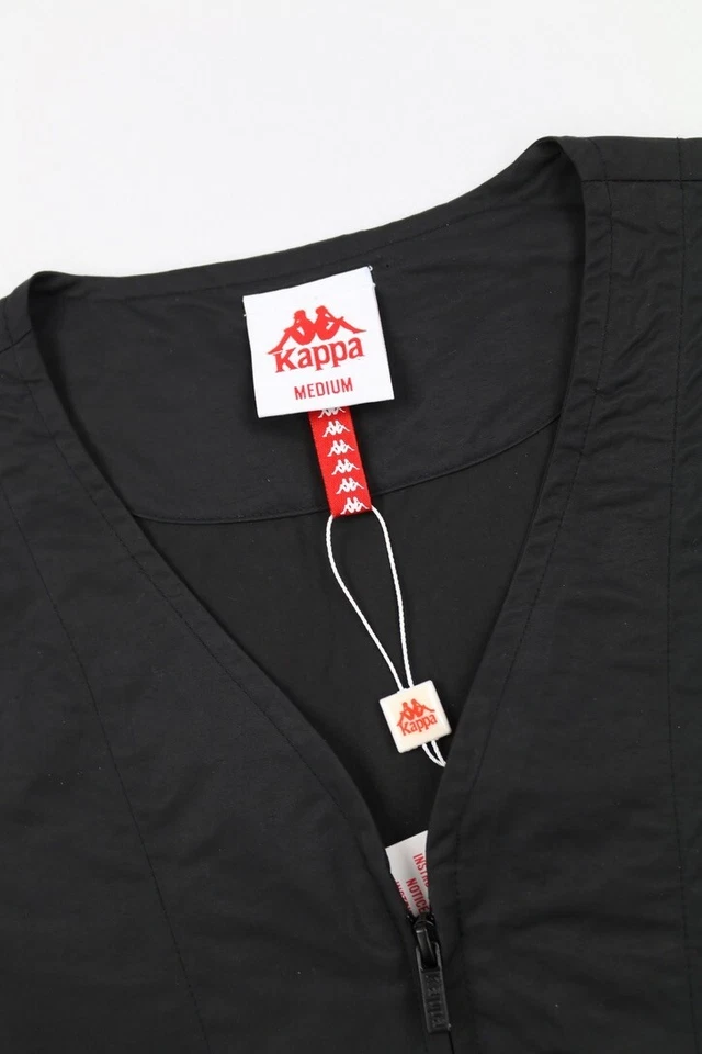 Kappa Hombres Auténtico Dunn Chaleco Negro M Cremallera Completa Múltiples Bolsillos Cierre a Presión Foto 2 de 4