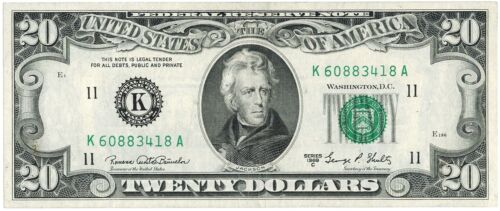 1969 C $20 Dallas Federal Reserve Note ☆☆ Almost Uncirculated ☆☆ 418A