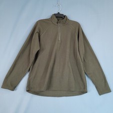 Men's 1/4 Zip Pullover Fleece Sweatshirt Mock Neck Long Sleeve Green Size L