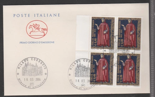 2004 fdc horse Francesco Petrarca in quartina