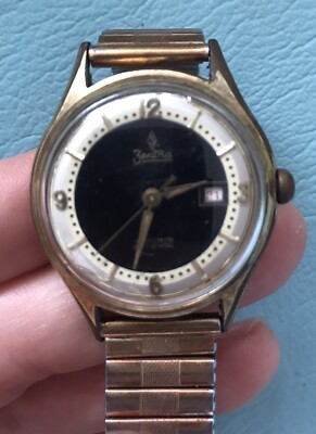 Zentra Automatic Uhr Armbanduhr Herren Automatik Datum 1956 Ziehband 17  Steine
