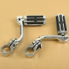 1.25" Long Angled Highway Foot Pegs Crash Bar Mount For Harley Road Street Glide