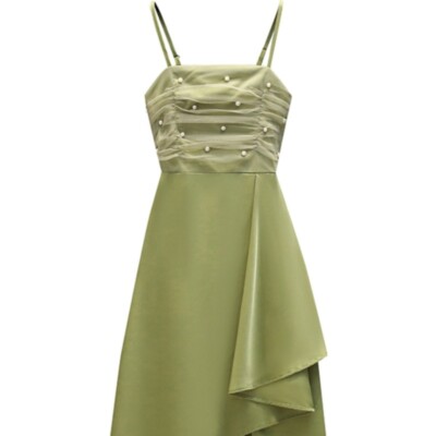 beaded irregular dress Retro luxury V-neck lace beaded irregular skirt prom dress P3276 PreppyDress