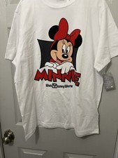 Disney White Minnie Mouse Retro Adult Shirt XL X-Large New