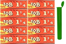 10x Job 1 1/4 Rolling Papers Orange Red 100% Authentic *With TUBE!**USA Shipped*