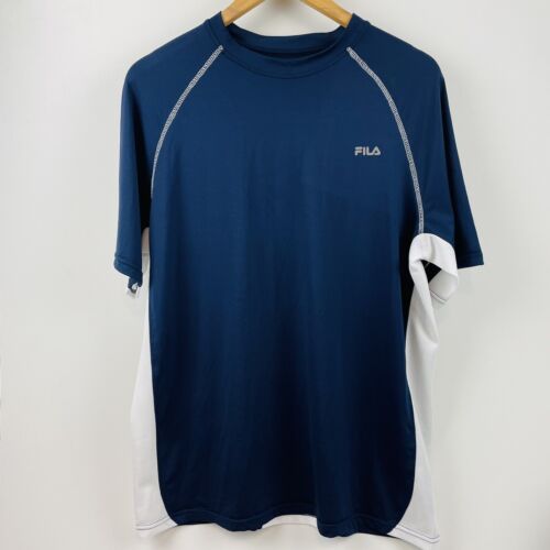 Fila T-Shirt Men's Sports Activewear Fitness Navy Blue White Size Large  - Picture 1 of 9