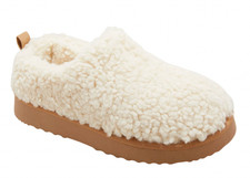 Auden Women's Mia Faux Shearling Clog Slippers Beige Cream Size 6 10 11 NEW