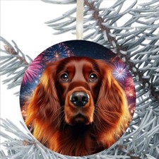 Red Setter Dog Hanging Bauble Decoration Christmas Halloween 