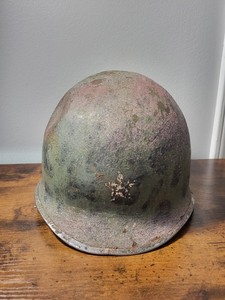 WWII WW2 US Army Schlueter Front Seam Swivel Bale M1 Helmet w/ Star