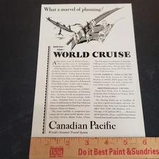 1929 Canadian Pacific World Cruise Advertisement 1920s Vintage Print Ad