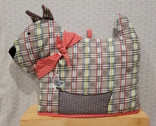 Ulster Weavers Plaid Scottie Dog Puppy Shaped Fabric Tea Cosy Cozy w/ Tag 9"