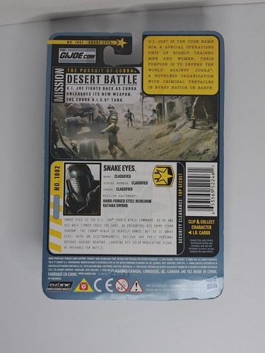 GI Joe Pursuit of Cobra Snake Eyes w/Timber 4” 2010 New on Card - Picture 13 of 13