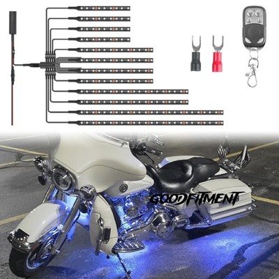 12X RGB LED Neon Under Glow Lights Strip Kit For Harley Road Glide Electra Glide
