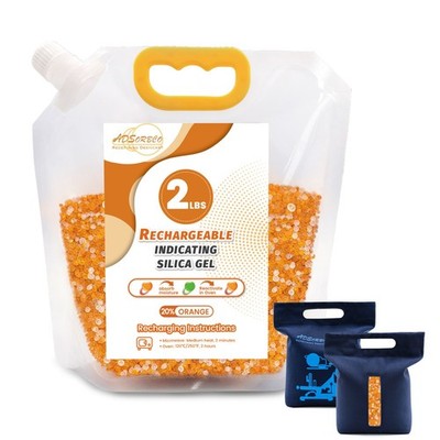 2 LBS Adsorbco Desiccant Beads with a Hook and Loop Canvas Bags