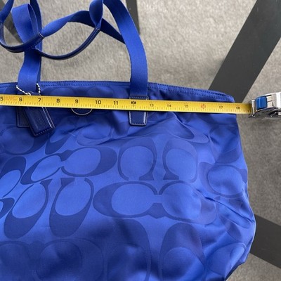 COACH Signature Getaway Weekender Tote Bag Blue Detachable