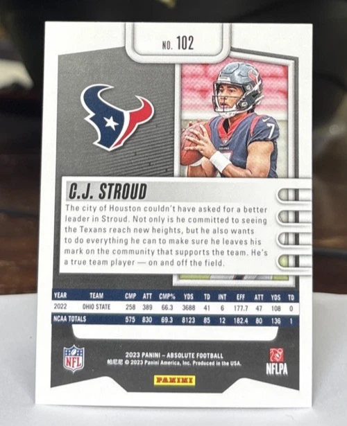 2023 Panini Absolute - Rookies #102 C.J. Stroud (RC) - Image 2 of 2