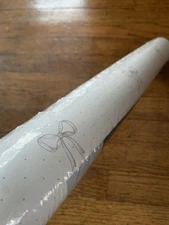 Vintage C&A Wallcoverings  Pre-Pasted Wallpaper One Roll Pink Bow Nursery