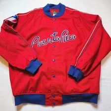 Stall and Dean Puerto Rico Varsity Jacket 4XL Red and Blue