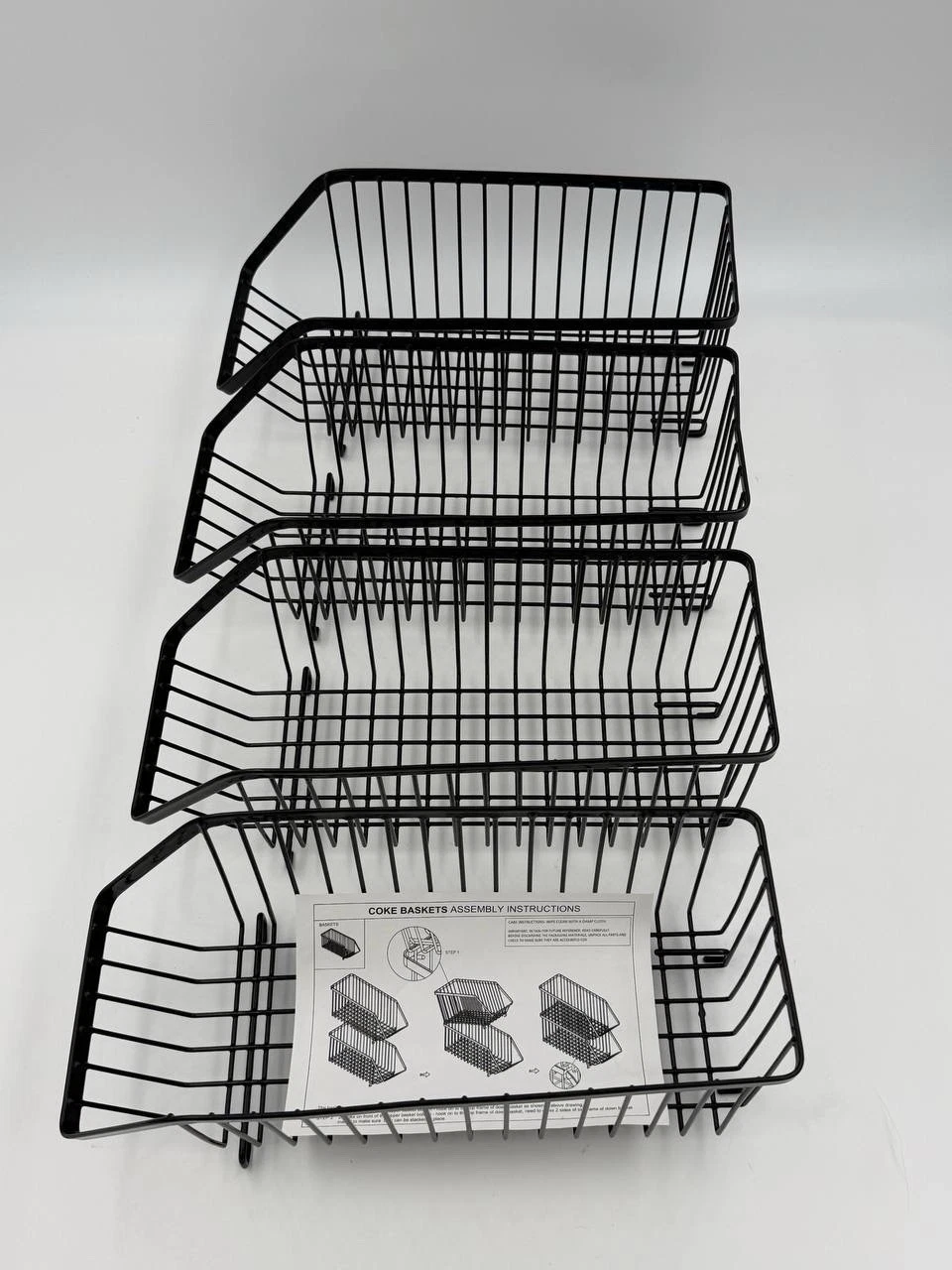 🔥 Stackable Metal Wire Storage Baskets Pantry Organizer Black 4 Tier