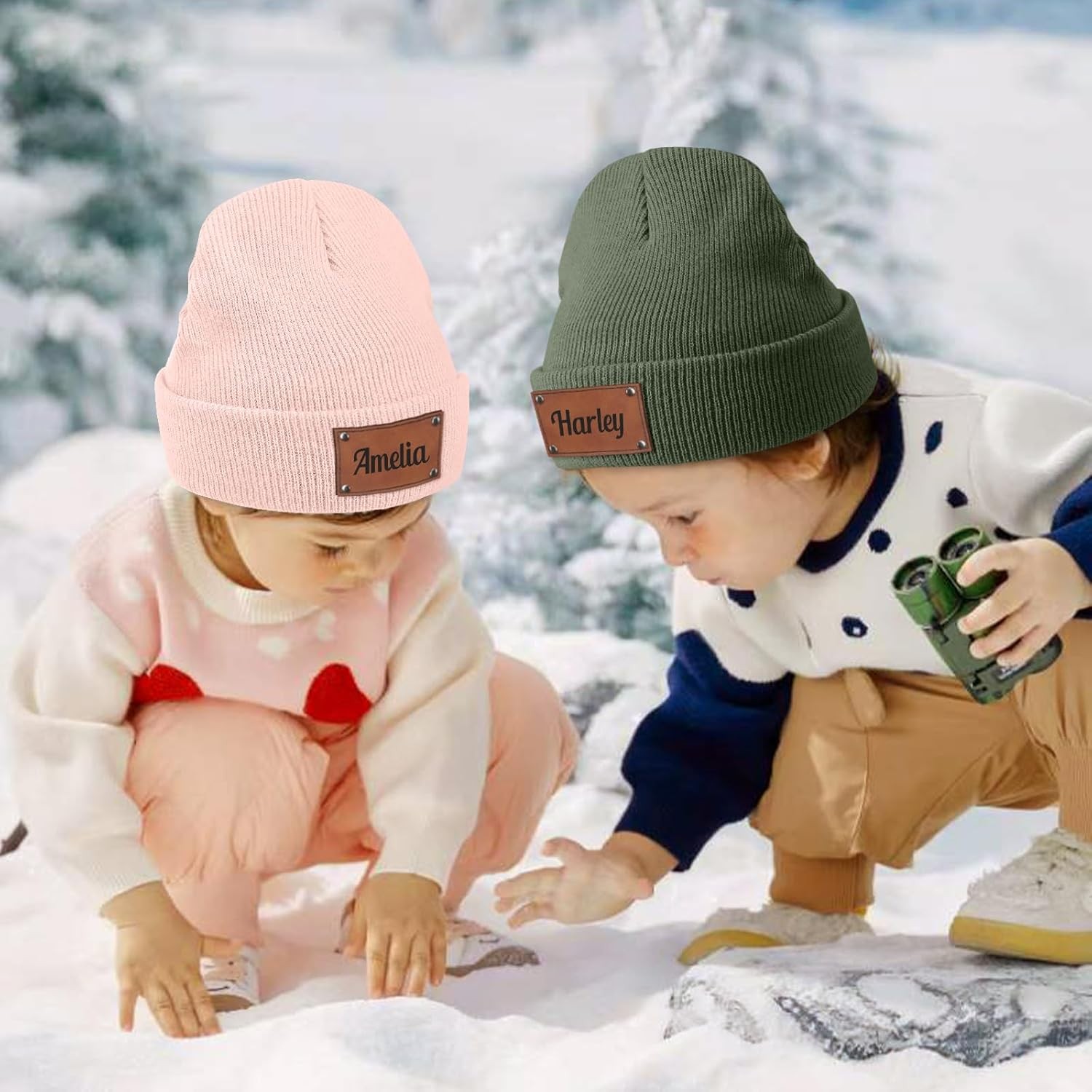 Personalised Printed Baby Beanie Hat Gift Unisex ANY NAME Baby Show Present