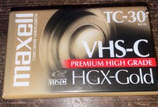 Maxell VHS-C HGX-Gold TC-30 Premium High Grade Videocassette Brand New Sealed