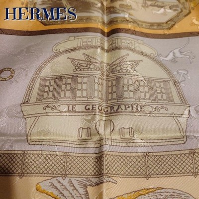 HERMES カレ90 LE GEOGRAPHE 未使用品 HERMES Carre 90 LE GEOGRAPHE Silk Scarf Women | eBay