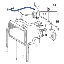 For Toyota Tacoma 1996-2002 Toyota 1626162060 Engine Coolant Bypass Hose