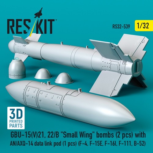Bombas de ala pequeña 1:32 GBU-15 (V) 21, 22/B 2 piezas con cápsula de enlace de datos AN/AXQ-14 1 pieza - Imagen 3 de 3