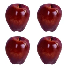 Pack Of 4 Artificial Red Apples Model Ornament For Home Decoration And Display