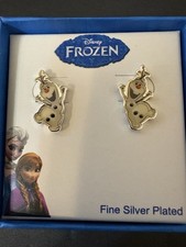 Disney Frozen Olaf Earrings Fine Silver Plated, Includes theme box.