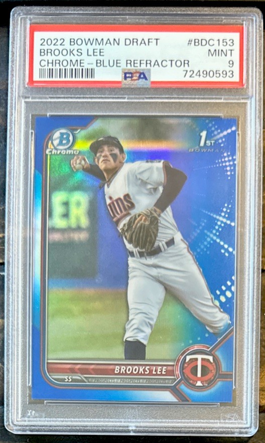 2022 Bowman Draft Chrome Brooks Lee Blue Refractor /150 PSA 9 #BDC-153