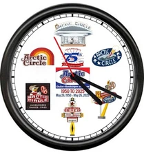 Arctic Circle 75th Anniversary Restaurant Drive In  Sign Wall Clock
