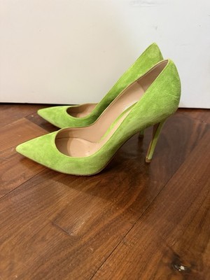 Gianni Rossi Pointed Toe Stilettos Lime Green Sz 37.5