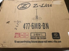 Z-Lite Parsons 6-Light Matte Black/Brushed Nickel Chandelier 477-6MB-BN