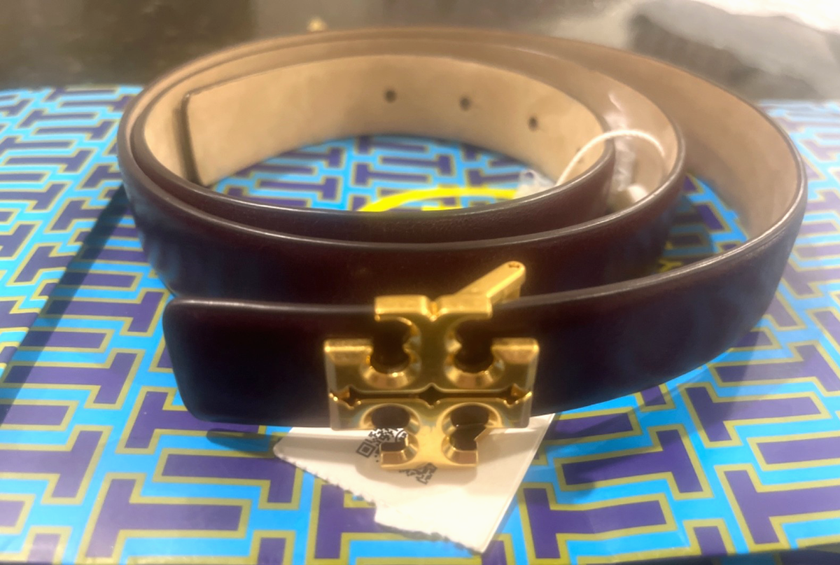 Tory Burch leather belt, size Large. Beautiful burgundy  display picture 3