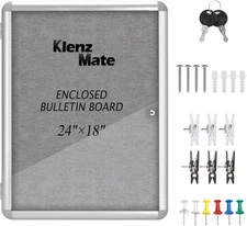 24"x18" Enclosed Cork Bulletin Board, for School,Office,Mall,Community,Hospital