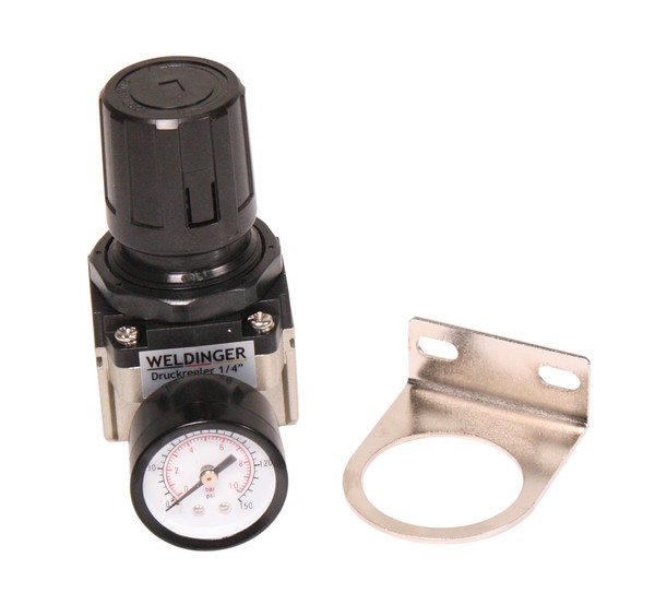 "Druckluftregler 1/4\" 0-10 Bar 650L/Min.Druckminderer Mit Manometer Von Weldinger"-image