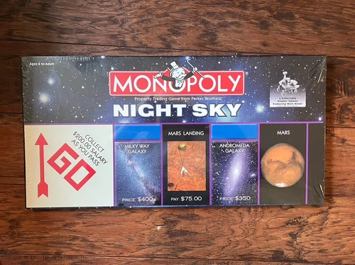 Vintage Monopoly Night Sky Edition Board Game 2004 Hasbro Sealed
