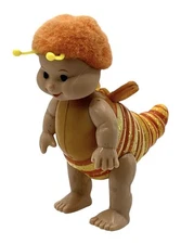 Play Mates Fuzzy Buzzie Baby Insect 1999 Orange Hair As Is Missing Wings