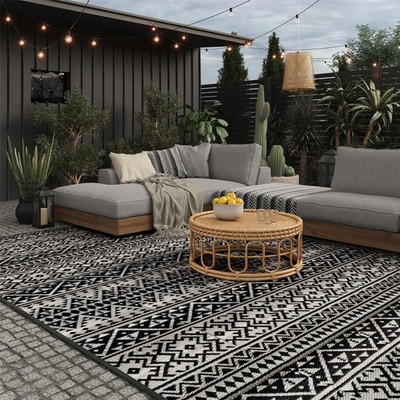 B-WARE EVOCAMP Outdoor Unterlage 270x300 cm, schwarz-weiß, aus Kunststofffasern