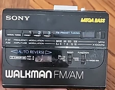 Sony Walkman Mega Bass WM-AF64/BF64 Radio Cassette Player Radio Works 