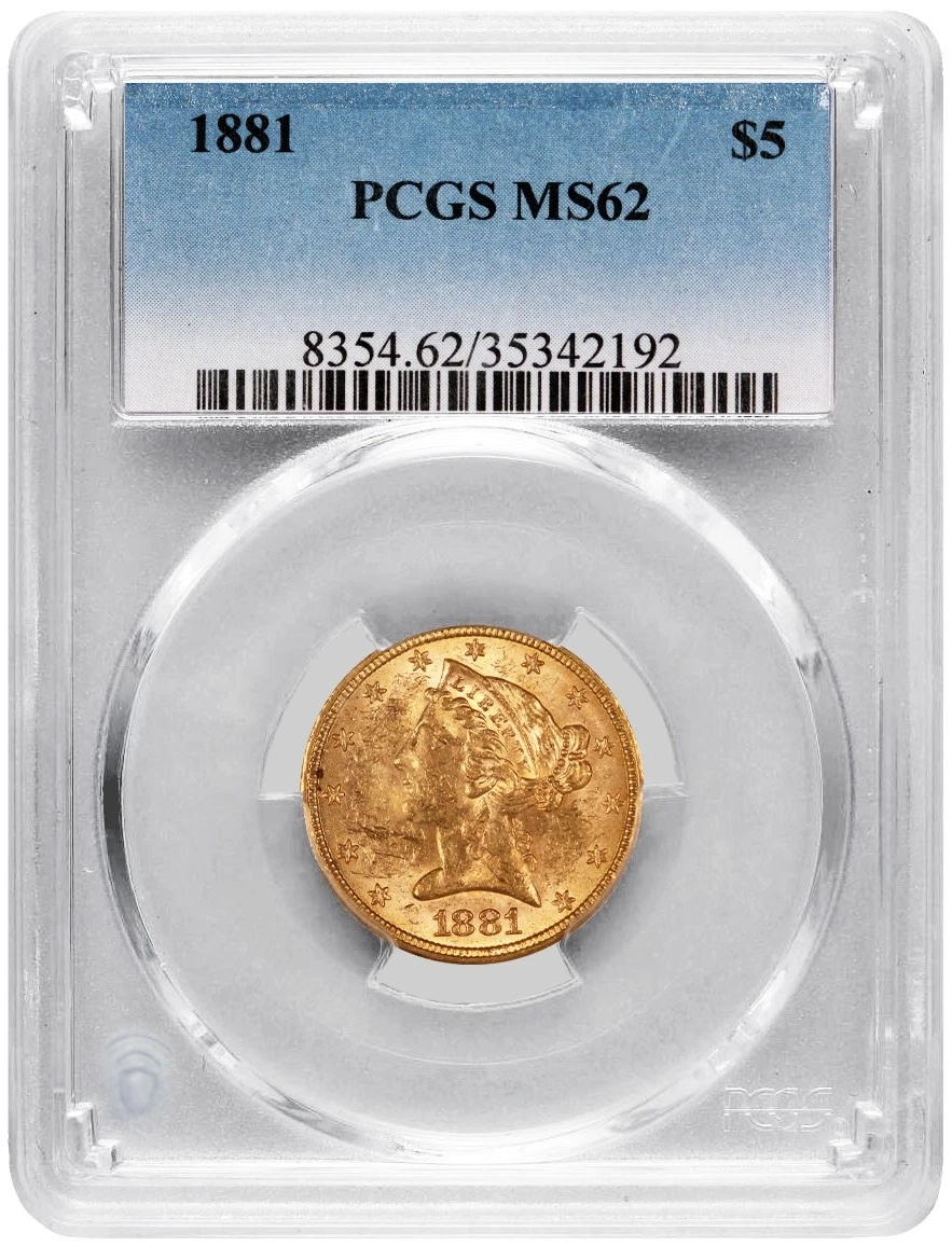 Business 1881 Year Half Eagle $5 US Gold Coins (Pre - 1933) for