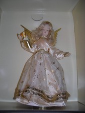 Koestel Engel mit Notenblatt  Groß ca. 26cm creme / gold (Satain,Tüll)