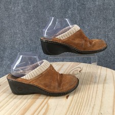 UGG Shoes Womens 8 Gael Knit Cuff Slip On Wedge Mules Clogs Brown Suede Casual
