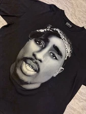 Vintage Tupac Shakur 2Pac 2006 Big Face Bling Hip Hop Rap T Shirt Large